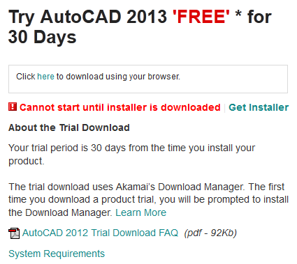 autocad trial version 2013 free download